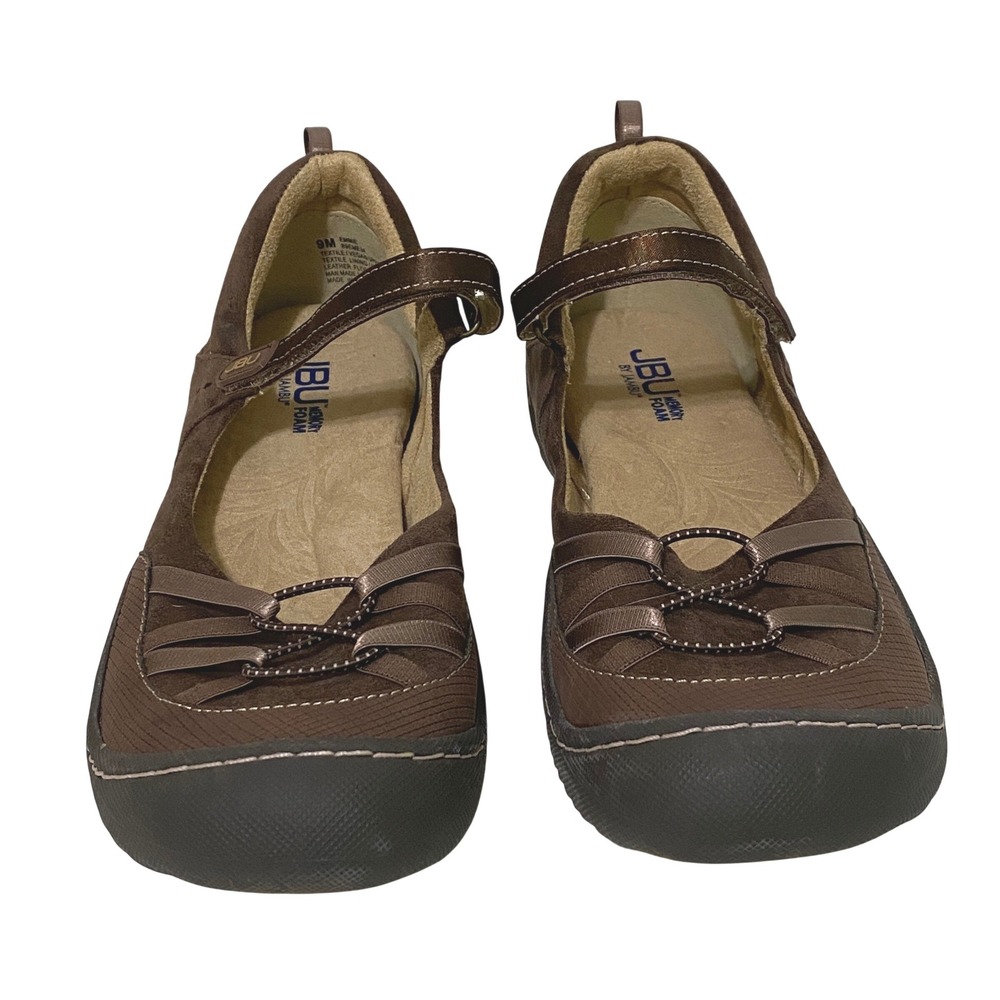 JBU Jambu Emmie Brown Vegan Mary Jane Memory Foam Flats Shoes Womens 9M Academia